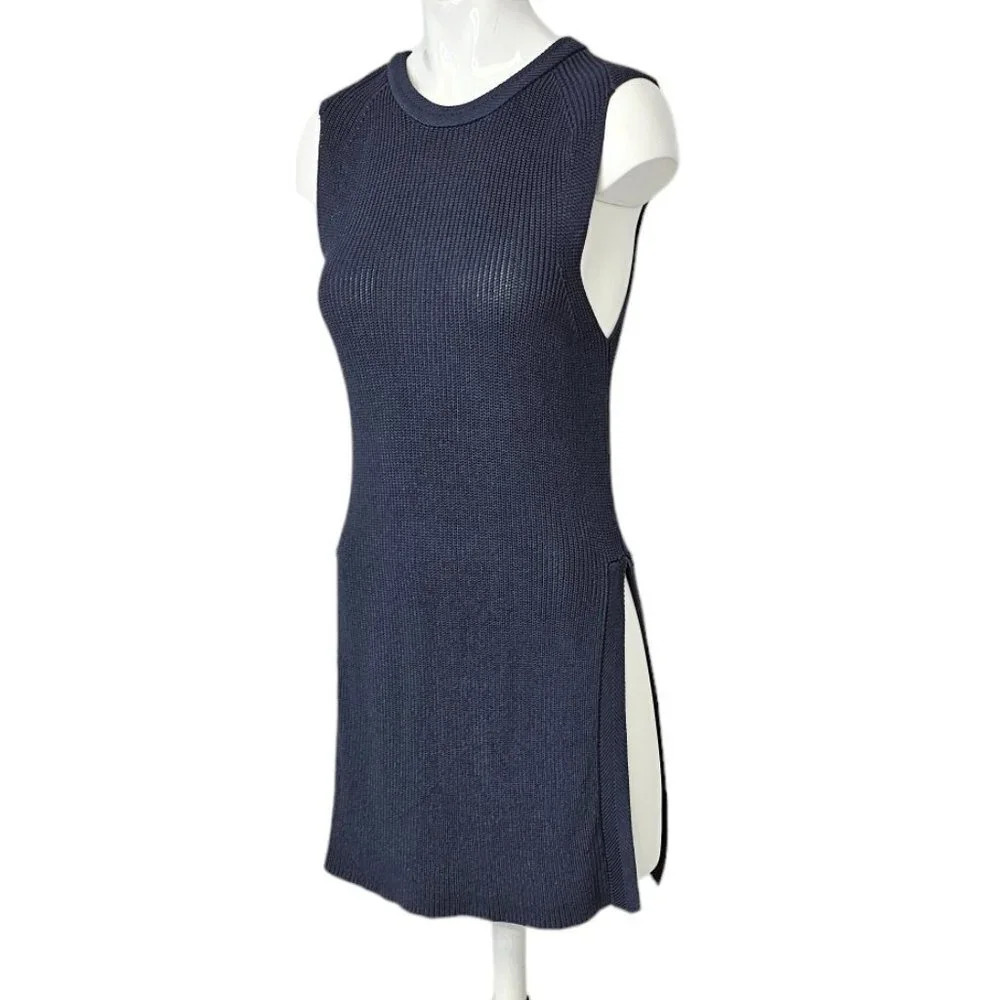 Aritzia  Wilfred Palmier Sleeveless Knit Sweater Size XXS Long Tunic Blue